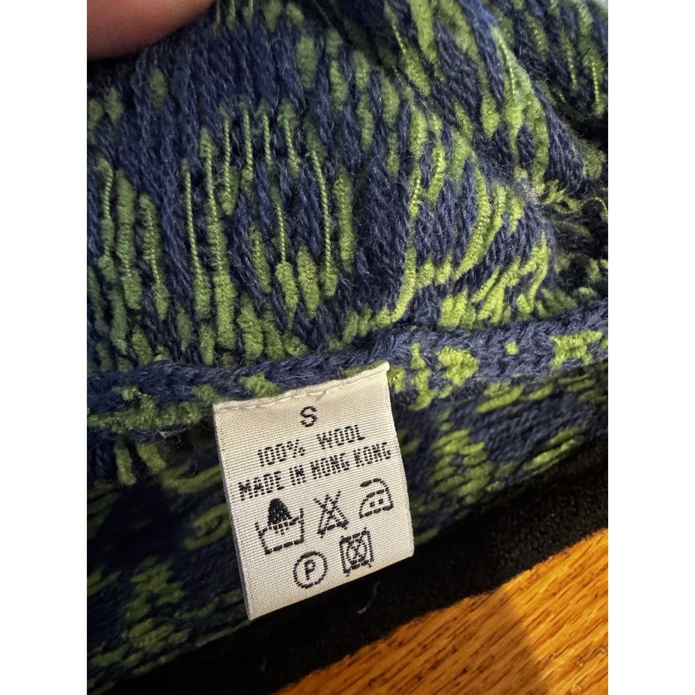 Vintage Vrikke Wool Nordic‎ Knit Jacket Cardigan Women's S Green Sz S Folk Style - Picture 12 of 14